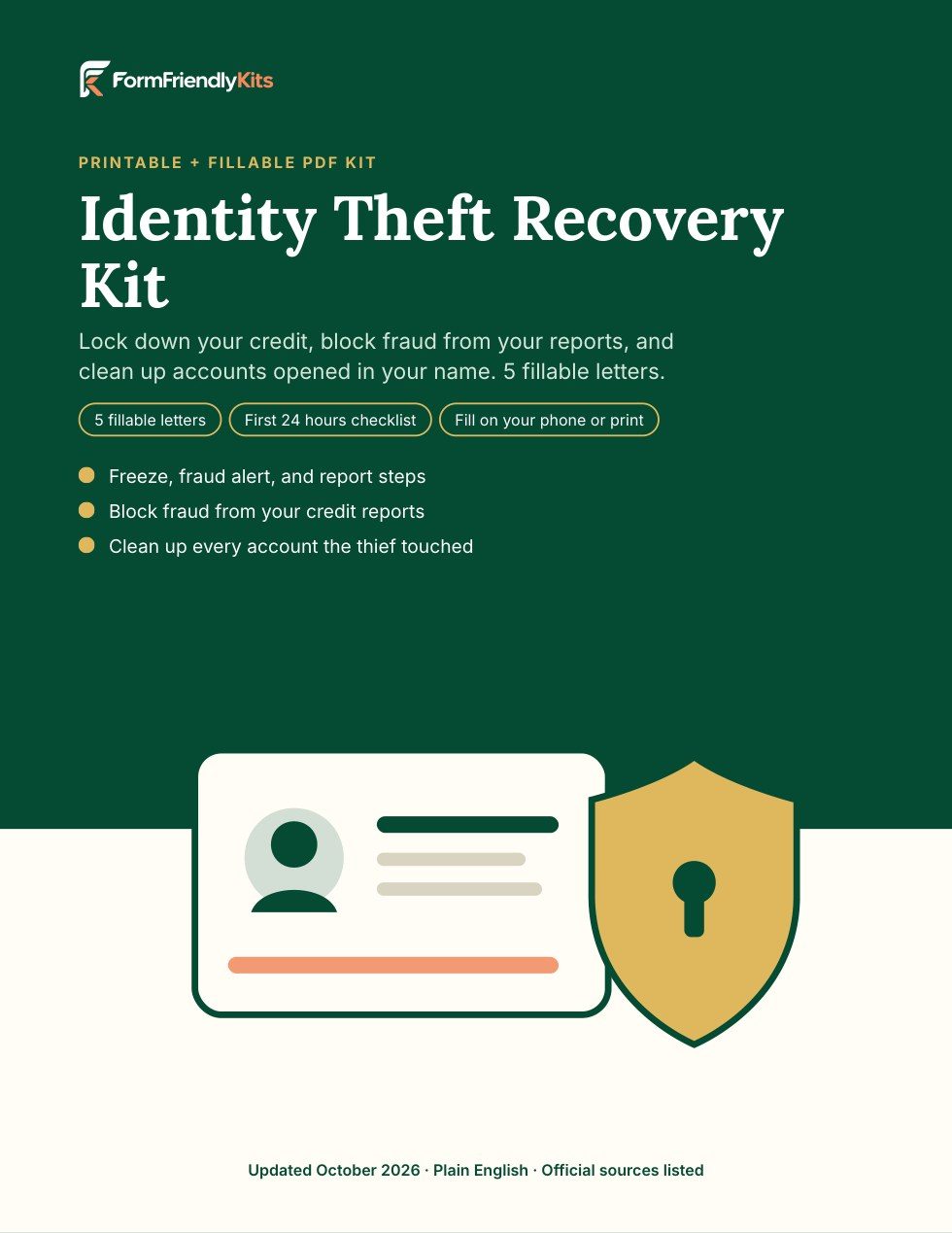 Cover of the Identity Theft Recovery Kit
