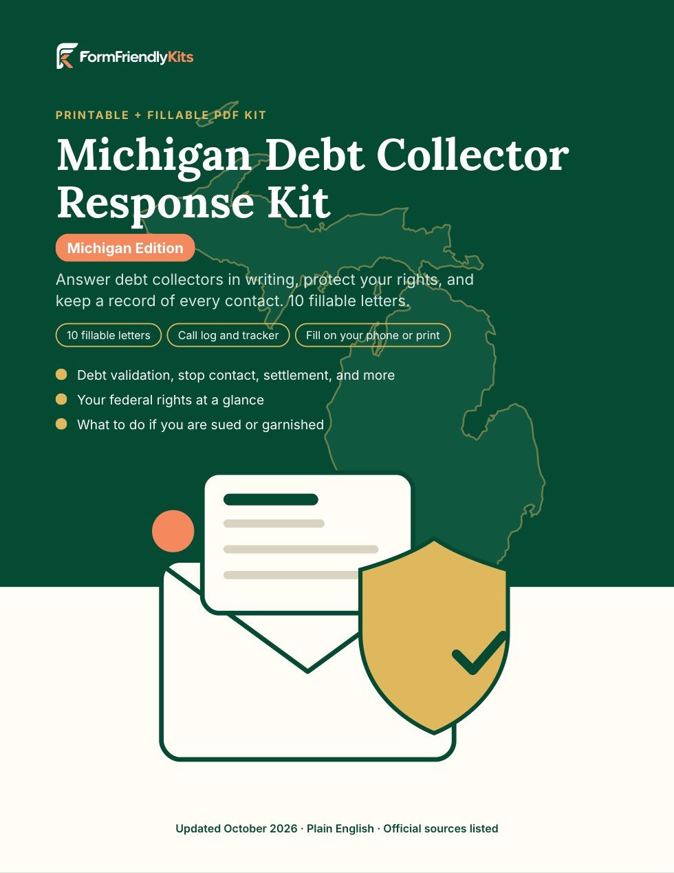 Michigan Debt Collector Response Kit cover