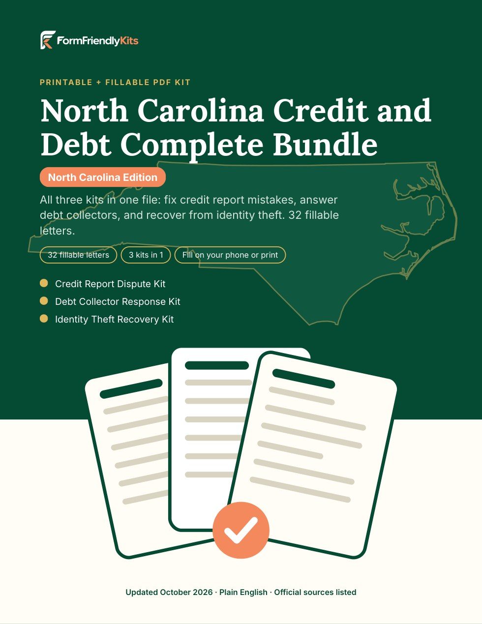 North Carolina Credit and Debt Complete Bundle cover