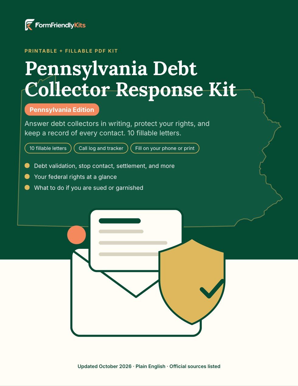 Cover of the Pennsylvania Debt Collector Response Kit