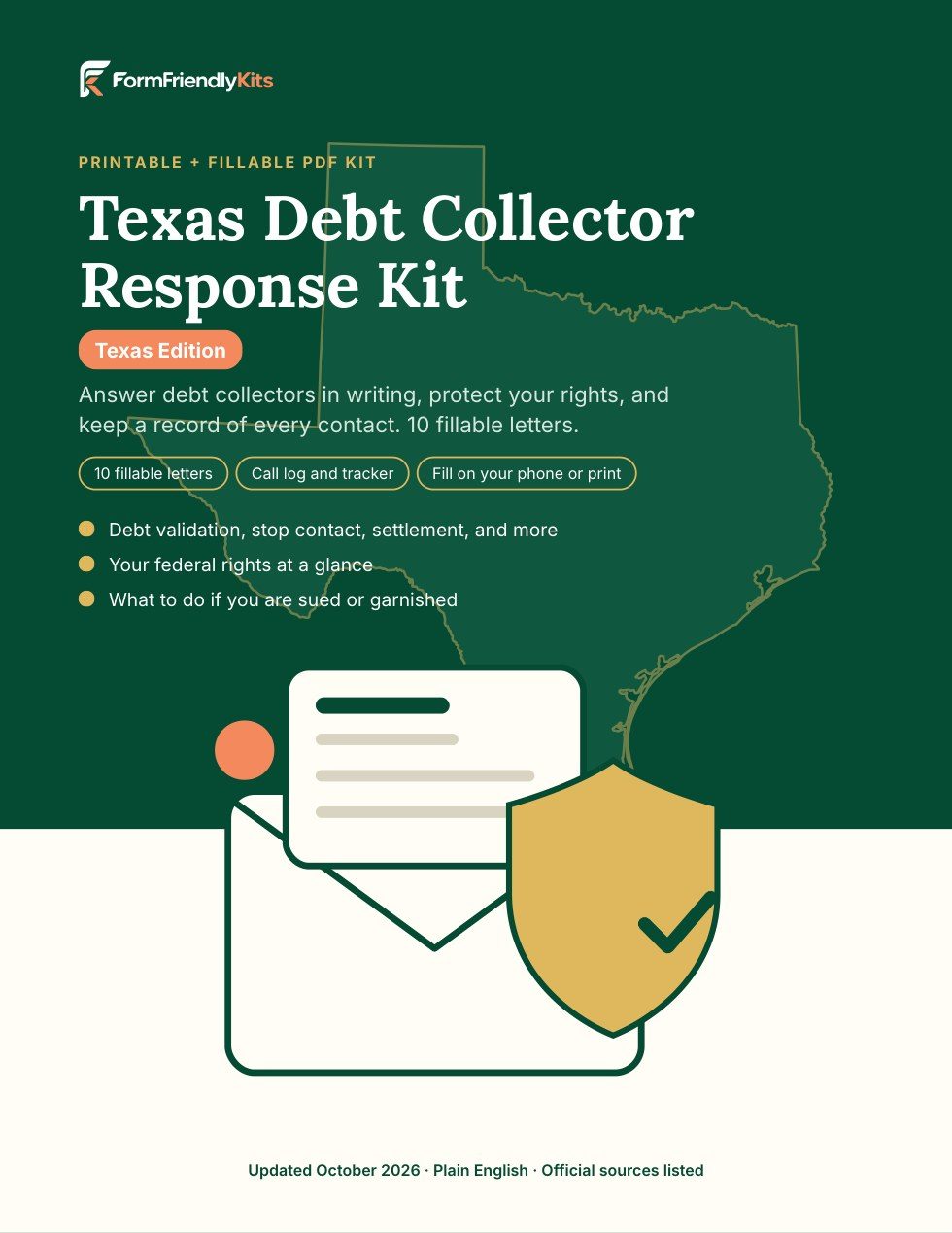 Texas Debt Collector Response Kit cover